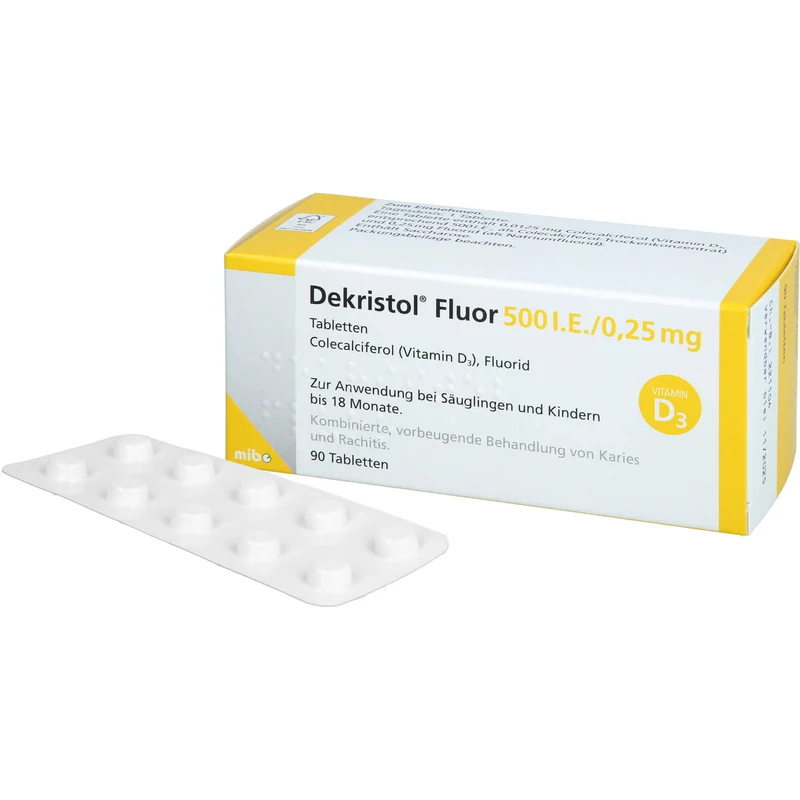 Dekristol Fluor 500 I.E./0,25 mg Tabletten zur Vorbeugung von Karies und Rachitis, 90 St. Tabletten