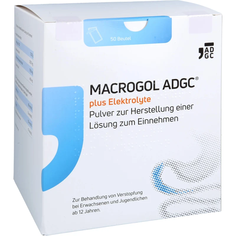 ADGC Macrogol plus Elektrolyte Pulver gegen Verstopfungen, 50 St. Beutel