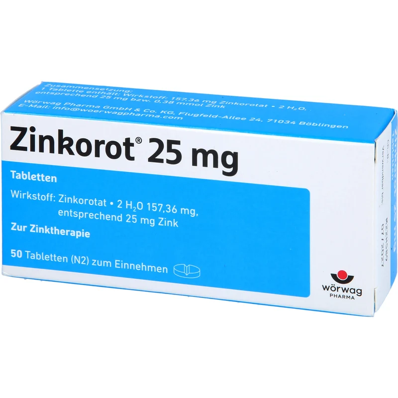 Zinkorot 25 mg Tabletten zur Zinktherapie, 50 St. Tabletten