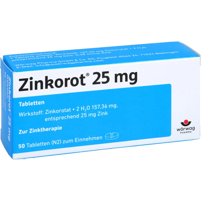 Zinkorot 25 mg Tabletten zur Zinktherapie, 50 St. Tabletten