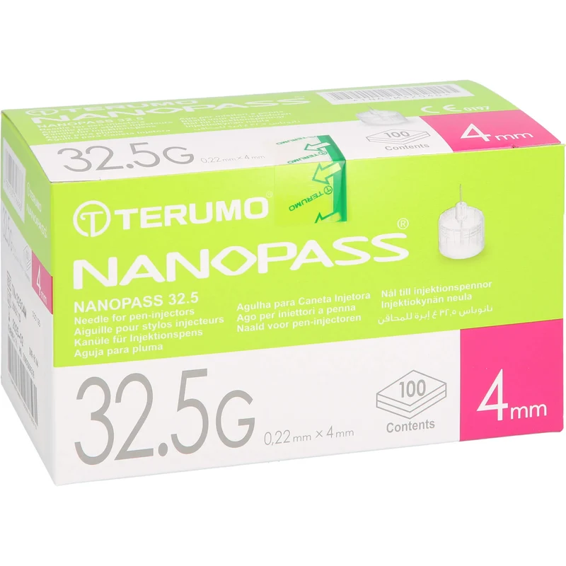 TERUMO NANOPASS 32,5 Pen Kanüle 0,22x4mm, 100 St KAN