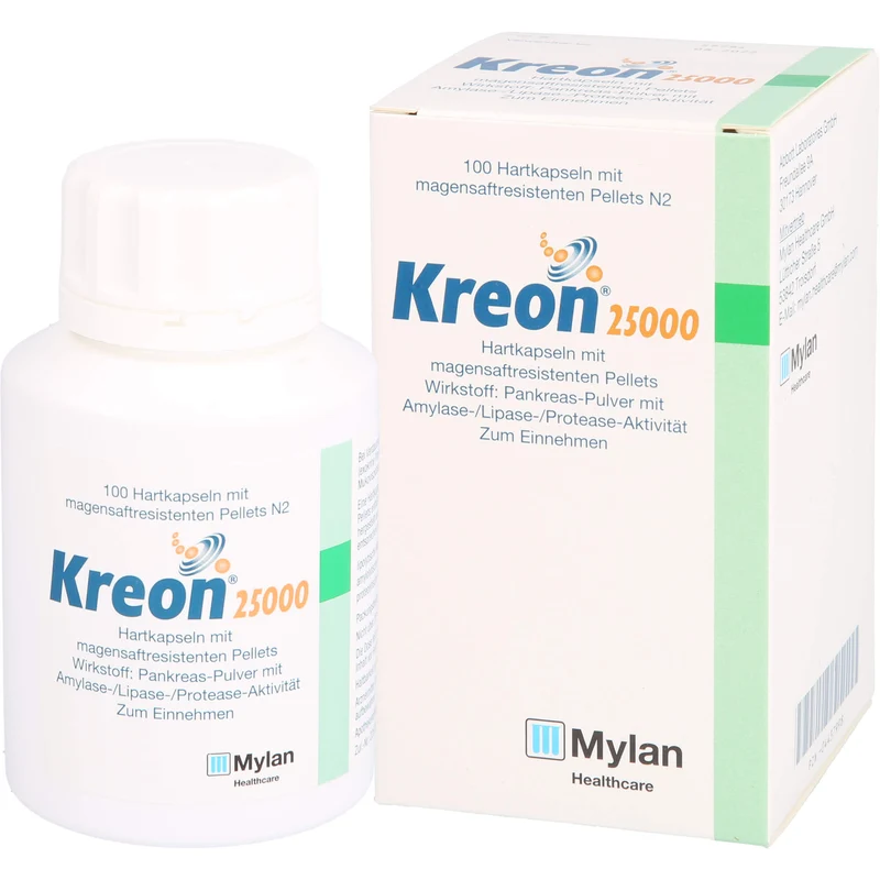 Kreon 25 000, Hartkapseln mit magensaftresistenten Pellets, 100 St. Kapseln