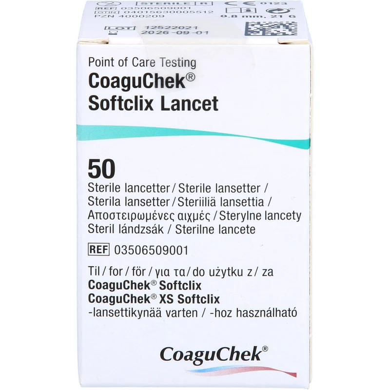 CoaguChek Softclix Lancet sterile Lanzetten zur sanften Blutentnahme, 50 St. Packung