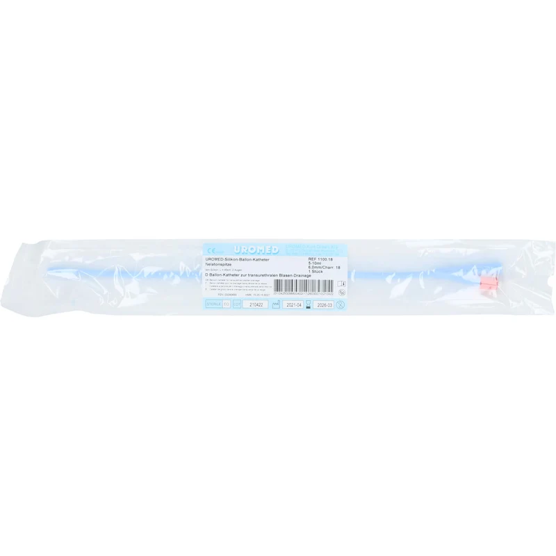UROMED Silikon-Ballon-Katheter mit Nelatonspitze CH 18 1100 zur transurethralen Blasen-Drainage, 1 St. Katheter