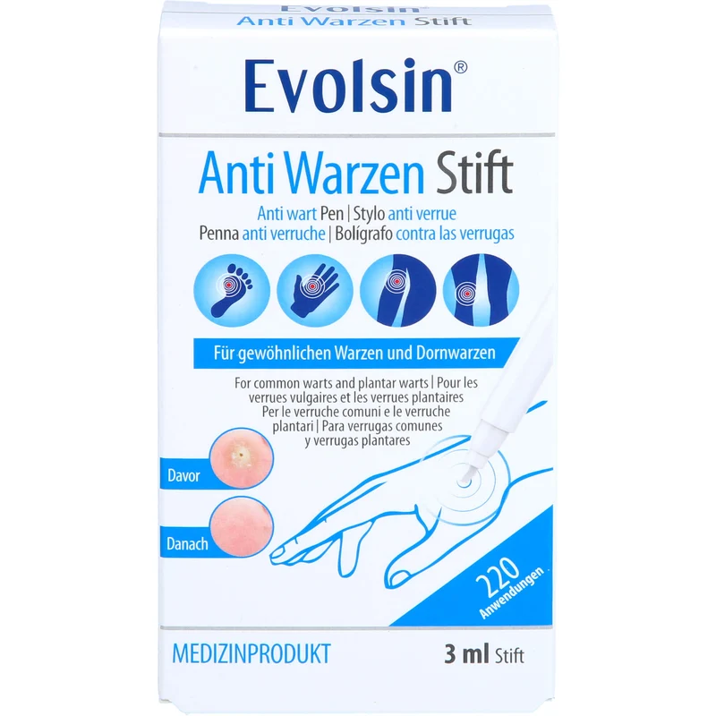 Evolsin Anti Warzen Stift gegen Dornwarzen, 3 ml Lösung