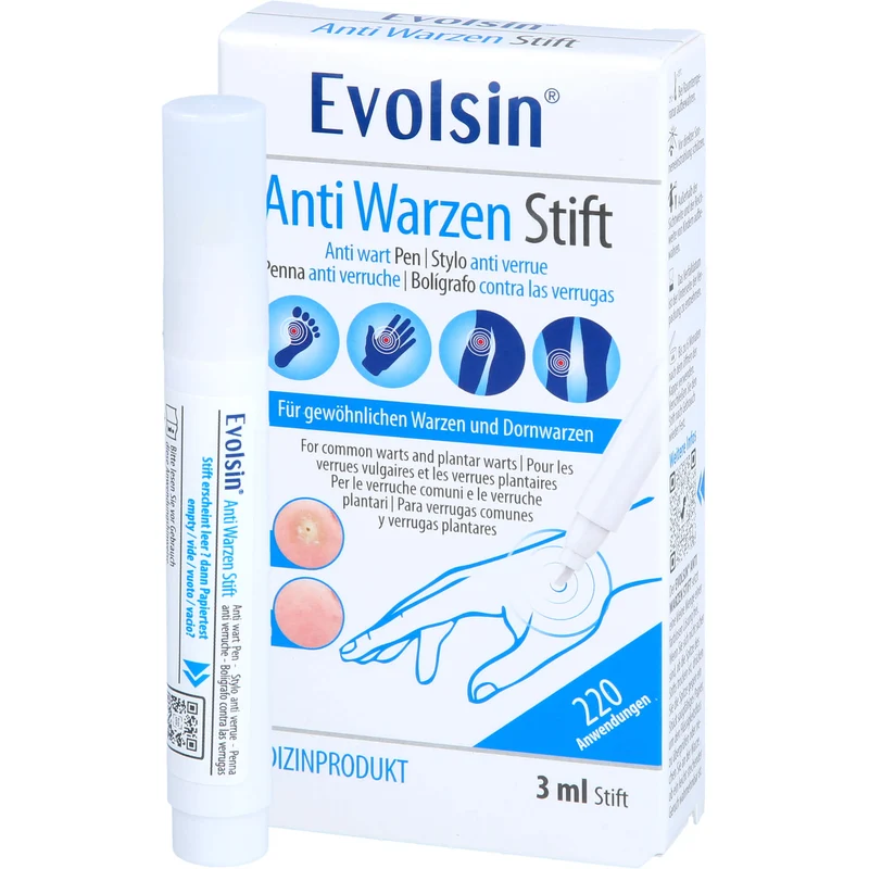 Evolsin Anti Warzen Stift gegen Dornwarzen, 3 ml Lösung