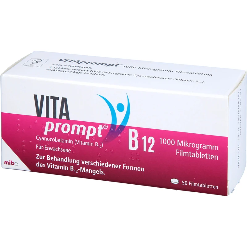 Vitaprompt Vitamin B12 1000 Mikrogramm Filmtabletten bei Vitamin-B12-Mangel, 50 St. Tabletten