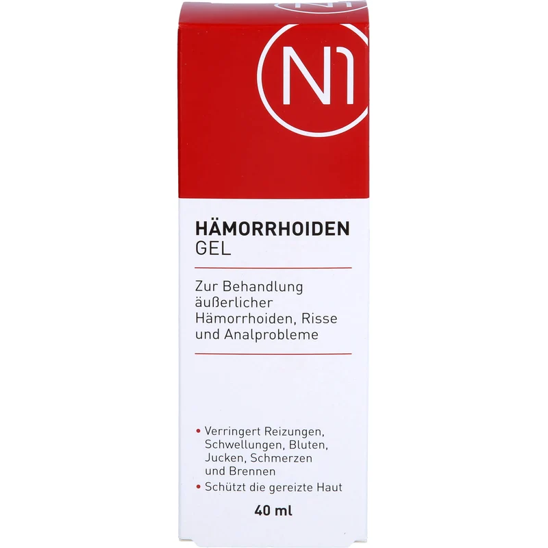 N1 Hämorrhoiden Gel auch bei Fissuren, Risse und allg. Analproblemen, 40 ml Gel