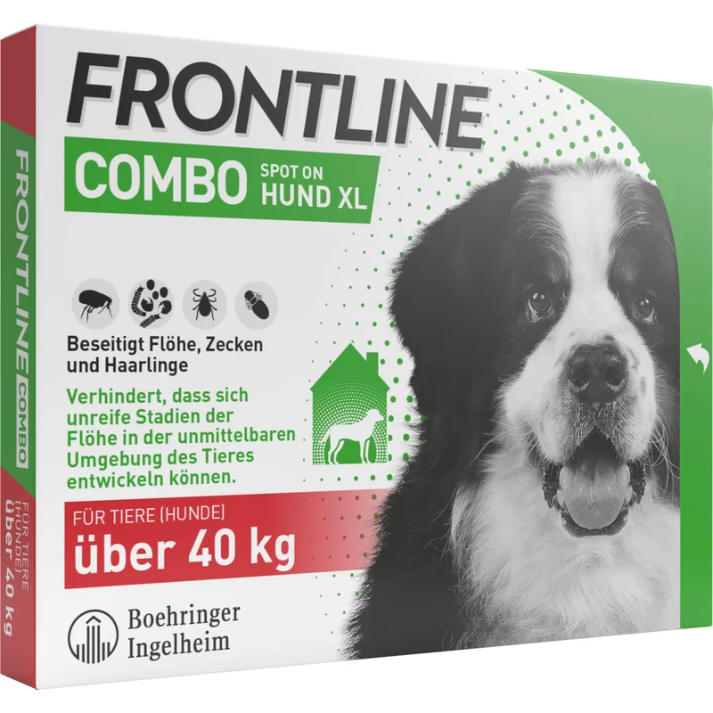 FRONTLINE COMBO Spot on gegen Flöhe und Zecken Hund XL über 40 kg, 3 St. Ampullen