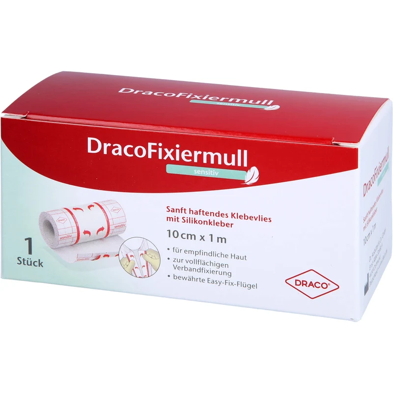 Draco Fixiermull sensitiv 10 cm x 1 m, 1 St. Verband