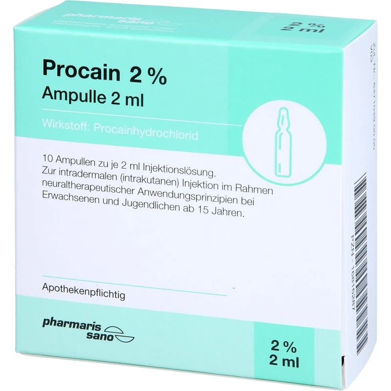 Procain pharmarissano 2 % Injektionslösung, 10 St. Ampullen