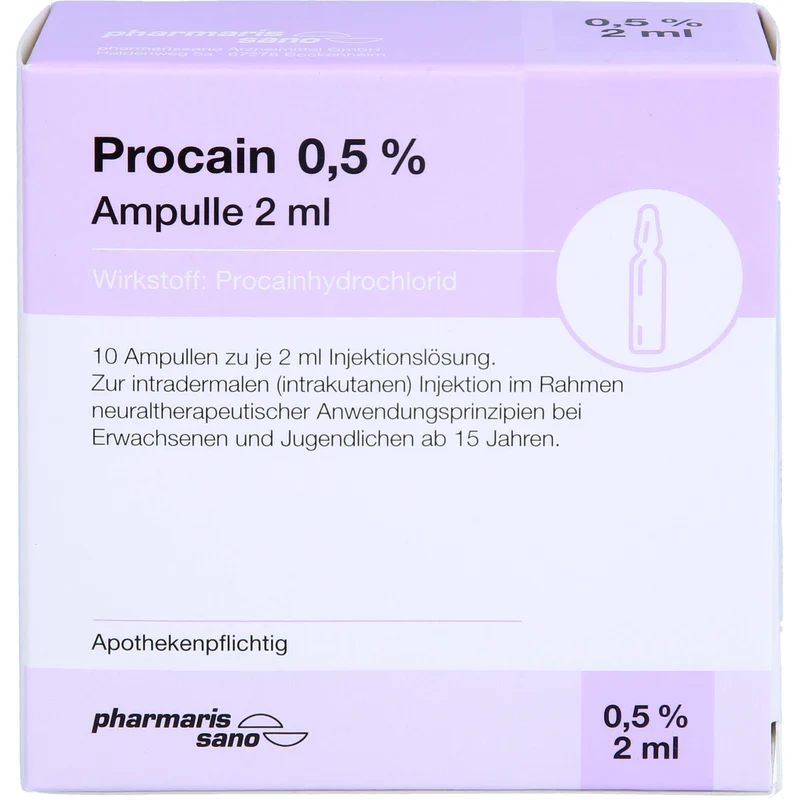 Procain pharmarissano 0,5 % Ampulle 2 ml, 20 ml Ampullen