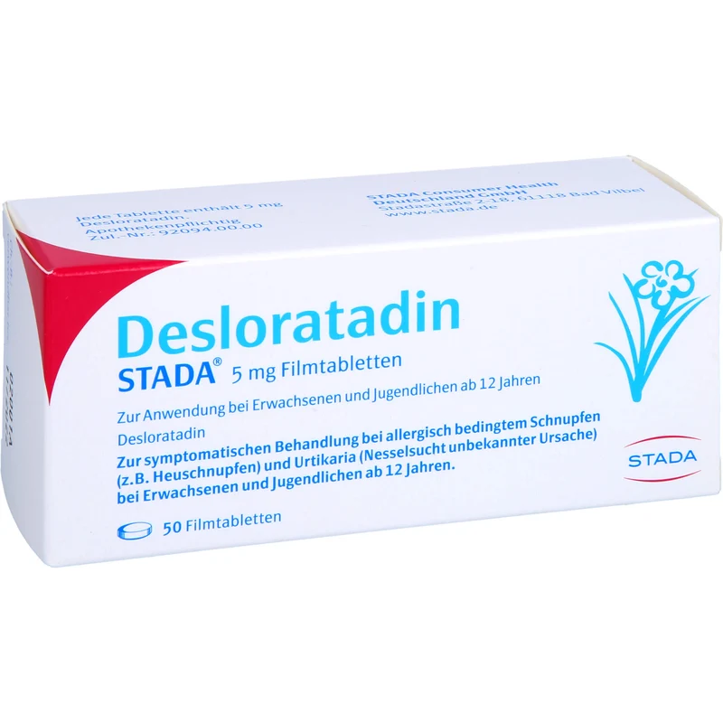 Desloratadin STADA 5 mg Filmtabletten zur symptomatischen Behandlung allergischer Erkrankungen, 50 St. Tabletten