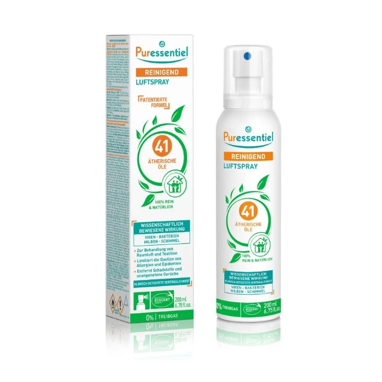 Puressentiel Reinigendes Luftspray mit 41 ätherischen Ölen – neutralisiert Gerüche und beseitigt Viren und Bakterien, 200 ml Spray