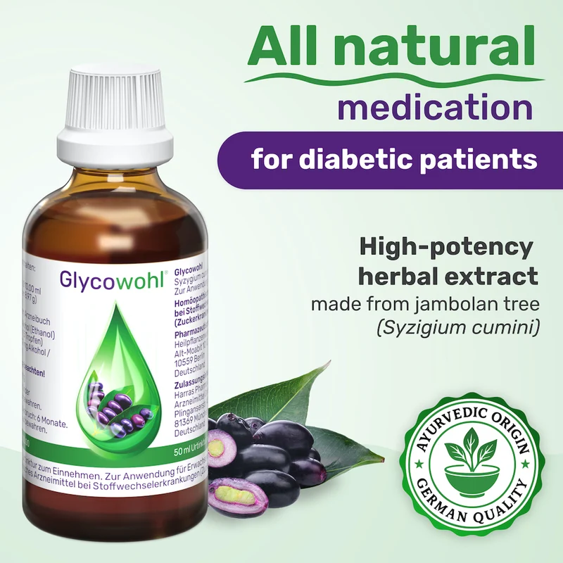 GLYCOWOHL Herbal Drops for Diabetes and Blood Sugar Control, 200 ml Lösung