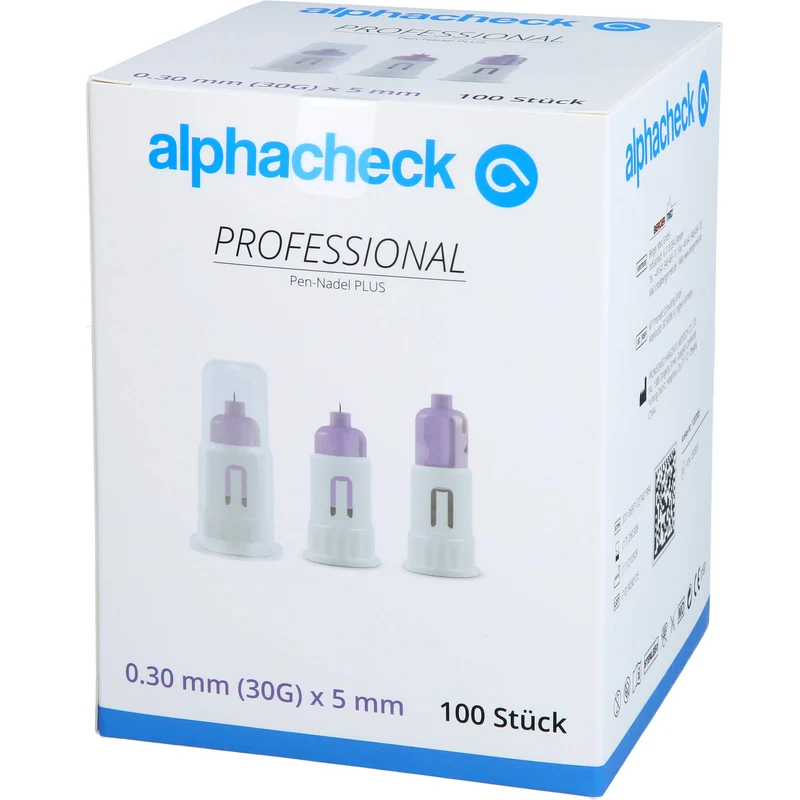 Alphacheck professional Pen-Nadel plus 5 mm x 0,3 mm, 100 St. Packung